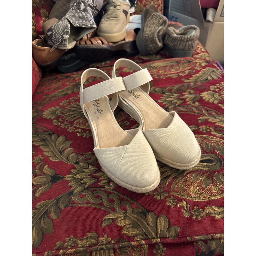 LIFESTRIDE Women's Velocity 2.0 Espadrille Wedge Sandals~ Nude/Taupe~ Size 9.5
